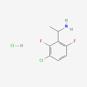 1-(3-Chloro-2,6-difluorophenyl)ethan-1-amine hydrochloride chemical structure (CAS 2837359-88-1)