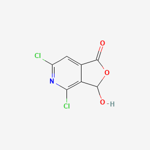 4,6-Dichloro-3-hydroxyfuro[3,4-c]pyridin-1(3H)-one chemical structure (CAS 2837903-61-2)