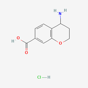 4-Aminochromane-7-carboxylic acid hydrochloride chemical structure (CAS 2838197-99-0)