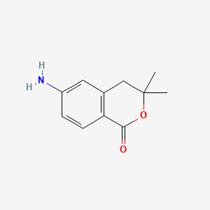 6-Amino-3,3-dimethylisochroman-1-one chemical structure (CAS 2839320-70-4)