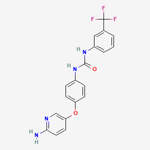 1-(4-((6-Aminopyridin-3-yl)oxy)phenyl)-3-(3-(trifluoromethyl)phenyl)urea chemical structure (CAS 2839338-28-0)