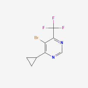 5-Bromo-4-cyclopropyl-6-(trifluoromethyl)pyrimidine chemical structure (CAS 2839742-60-6)