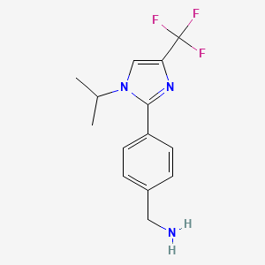 (4-(1-Isopropyl-4-(trifluoromethyl)-1H-imidazol-2-yl)phenyl)methanamine chemical structure (CAS 2839743-74-5)