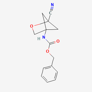 Benzyl (1-cyano-2-oxabicyclo[2.1.1]hexan-4-yl)carbamate chemical structure (CAS 2840079-25-4)