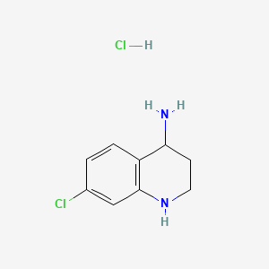 7-Chloro-1,2,3,4-tetrahydroquinolin-4-amine hydrochloride chemical structure (CAS 2840168-52-5)