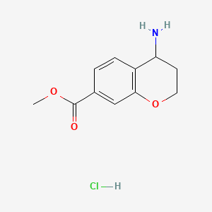 Methyl 4-aminochromane-7-carboxylate hydrochloride chemical structure (CAS 2841371-03-5)