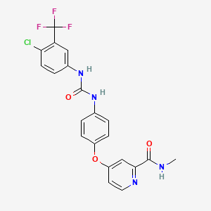 4-(4-(3-(4-Chloro-3-(trifluoromethyl)phenyl)ureido)phenoxy)-N-methylpicolinamide chemical structure (CAS 284461-73-0)