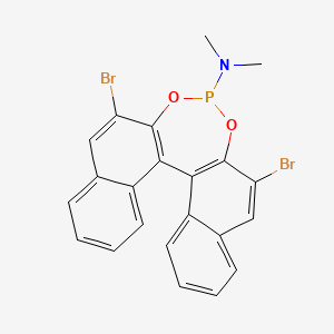(11bS)-2,6-Dibromo-N,N-dimethyldinaphtho[2,1-d:1',2'-f][1,3,2]dioxaphosphepin-4-amine chemical structure (CAS 284472-86-2)