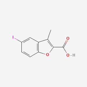 5-Iodo-3-methyl-1-benzofuran-2-carboxylic acid chemical structure (CAS 284488-36-4)