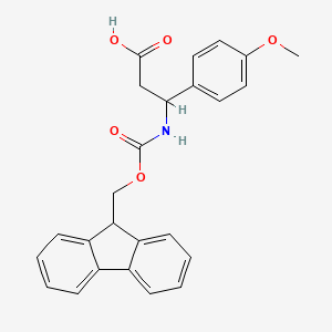 3-((((9H-Fluoren-9-yl)methoxy)carbonyl)amino)-3-(4-methoxyphenyl)propanoic acid chemical structure (CAS 284492-02-0)