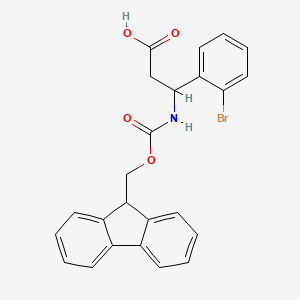 3-((((9H-Fluoren-9-yl)methoxy)carbonyl)amino)-3-(2-bromophenyl)propanoic acid chemical structure (CAS 284492-04-2)