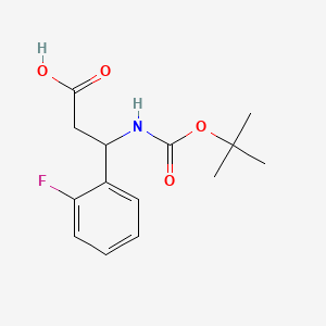 3-((tert-Butoxycarbonyl)amino)-3-(2-fluorophenyl)propanoic acid chemical structure (CAS 284493-56-7)