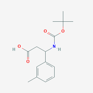 3-((tert-Butoxycarbonyl)amino)-3-(m-tolyl)propanoic acid chemical structure (CAS 284493-57-8)