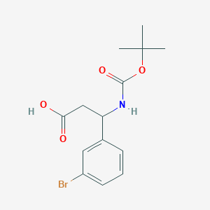 3-(3-Bromophenyl)-3-((tert-butoxycarbonyl)amino)propanoic acid chemical structure (CAS 284493-58-9)