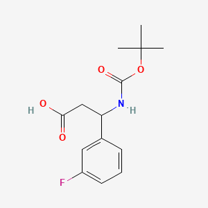 3-((tert-Butoxycarbonyl)amino)-3-(3-fluorophenyl)propanoic acid chemical structure (CAS 284493-59-0)