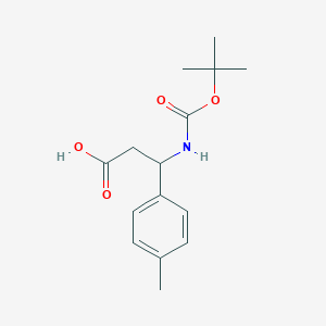 3-((tert-Butoxycarbonyl)amino)-3-(p-tolyl)propanoic acid chemical structure (CAS 284493-60-3)