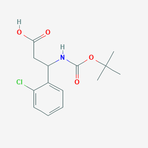 3-((tert-Butoxycarbonyl)amino)-3-(2-chlorophenyl)propanoic acid chemical structure (CAS 284493-66-9)