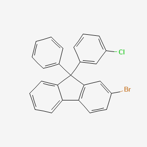 2-Bromo-9-(3-chlorophenyl)-9-phenyl-9H-fluorene chemical structure (CAS 2845126-39-6)