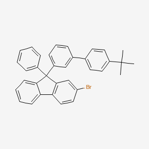 2-Bromo-9-(4'-(tert-butyl)-[1,1'-biphenyl]-3-yl)-9-phenyl-9H-fluorene chemical structure (CAS 2845126-53-4)