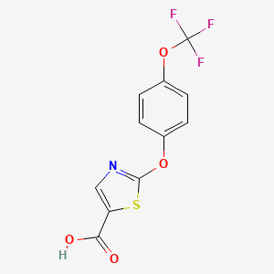 2-(4-(Trifluoromethoxy)phenoxy)thiazole-5-carboxylic acid chemical structure (CAS 2845127-11-7)