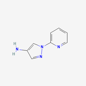 1-(Pyridin-2-yl)-1H-pyrazol-4-amine chemical structure (CAS 28465-95-4)