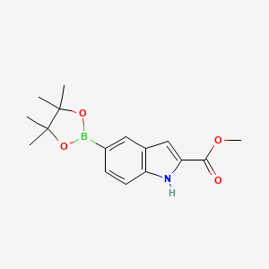 Methyl 5-(4,4,5,5-tetramethyl-1,3,2-dioxaborolan-2-yl)-1H-indole-2-carboxylate chemical structure (CAS 284660-89-5)