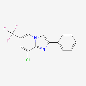 8-Chloro-2-phenyl-6-(trifluoromethyl)imidazo[1,2-a]pyridine chemical structure (CAS 284674-61-9)