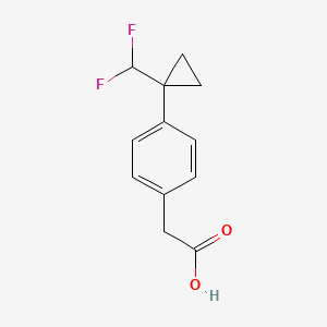 2-(4-(1-(Difluoromethyl)cyclopropyl)phenyl)acetic acid chemical structure (CAS 2849331-70-8)