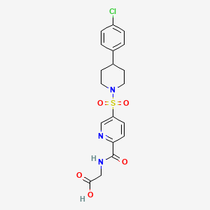 (5-((4-(4-Chlorophenyl)piperidin-1-yl)sulfonyl)picolinoyl)glycine chemical structure (CAS 2851040-81-6)