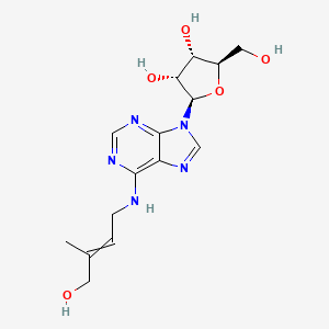(2R,3R,4S,5R)-2-(6-((4-Hydroxy-3-methylbut-2-en-1-yl)amino)-9H-purin-9-yl)-5-(hydroxymethyl)tetrahydrofuran-3,4-diol chemical structure (CAS 28542-78-1)