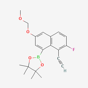 2-(8-Ethynyl-7-fluoro-3-(methoxymethoxy)naphthalen-1-yl)-4,4,5,5-tetramethyl-1,3,2-dioxaborolane chemical structure (CAS 2858674-33-4)