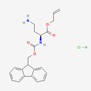 Allyl (S)-2-((((9H-fluoren-9-yl)methoxy)carbonyl)amino)-4-aminobutanoate hydrochloride chemical structure (CAS 2865105-79-7)