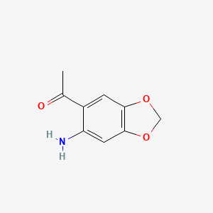 1-(6-Aminobenzo[d][1,3]dioxol-5-yl)ethanone chemical structure (CAS 28657-75-2)