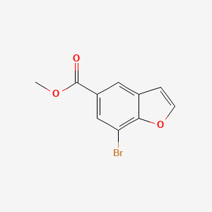 Methyl 7-bromo-1-benzofuran-5-carboxylate chemical structure (CAS 286836-79-1)