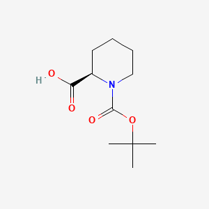 (R)-1-(tert-Butoxycarbonyl)piperidine-2-carboxylic acid chemical structure (CAS 28697-17-8)