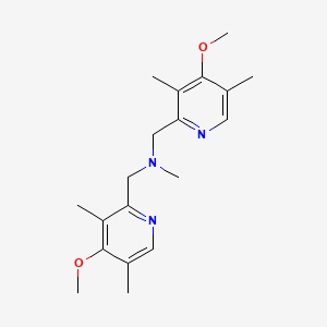1-(4-Methoxy-3,5-dimethylpyridin-2-yl)-N-((4-methoxy-3,5-dimethylpyridin-2-yl)methyl)-N-methylmethanamine chemical structure (CAS 2870003-15-7)