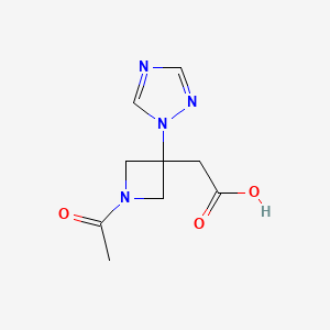 2-(1-Acetyl-3-(1H-1,2,4-triazol-1-yl)azetidin-3-yl)acetic acid chemical structure (CAS 2870659-91-7)