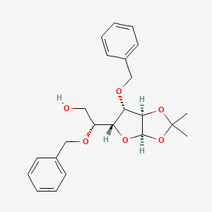 (R)-2-(Benzyloxy)-2-((3aR,5R,6S,6aR)-6-(benzyloxy)-2,2-dimethyltetrahydrofuro[2,3-d][1,3]dioxol-5-yl)ethan-1-ol chemical structure (CAS 28713-39-5)