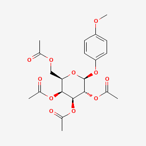 (2R,3S,4S,5R,6S)-2-(Acetoxymethyl)-6-(4-methoxyphenoxy)tetrahydro-2H-pyran-3,4,5-triyl triacetate chemical structure (CAS 2872-65-3)