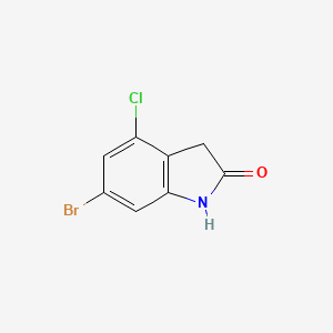 6-Bromo-4-chloroindolin-2-one chemical structure (CAS 2873266-44-3)