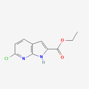 Ethyl 6-chloro-1H-pyrrolo[2,3-b]pyridine-2-carboxylate chemical structure (CAS 287384-84-3)