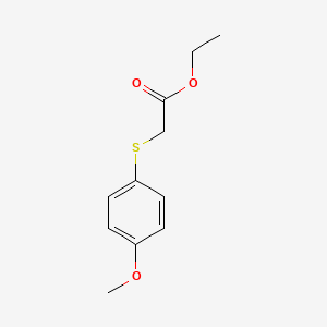 Ethyl 2-(4-methoxyphenyl)sulfanylacetate chemical structure (CAS 28743-98-8)