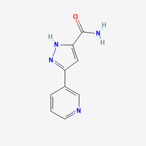 5-(Pyridin-3-yl)-1H-pyrazole-3-carboxamide chemical structure (CAS 287494-01-3)