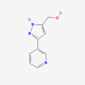 (5-(Pyridin-3-yl)-1H-pyrazol-3-yl)methanol chemical structure (CAS 287494-03-5)
