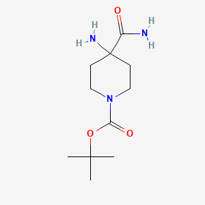 tert-Butyl 4-amino-4-carbamoylpiperidine-1-carboxylate chemical structure (CAS 288154-18-7)