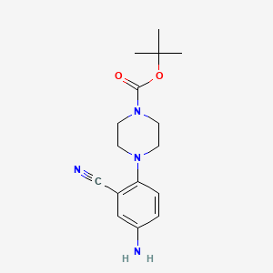 tert-Butyl 4-(4-amino-2-cyanophenyl)piperazine-1-carboxylate chemical structure (CAS 288251-85-4)
