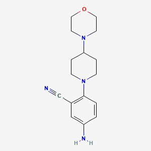5-Amino-2-(4-morpholinopiperidin-1-yl)benzonitrile chemical structure (CAS 288252-22-2)