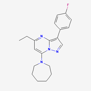 7-(Azepan-1-yl)-5-ethyl-3-(4-fluorophenyl)pyrazolo[1,5-a]pyrimidine chemical structure (CAS 2883235-86-5)