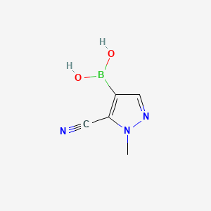 (5-Cyano-1-methyl-1H-pyrazol-4-yl)boronic acid chemical structure (CAS 2883628-60-0)
