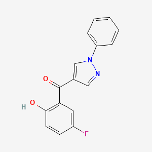 (5-Fluoro-2-hydroxyphenyl)(1-phenyl-1H-pyrazol-4-yl)methanone chemical structure (CAS 288401-60-5)